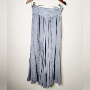 Puro Lino Linen Wide Leg Palazzo Pants Made In Italy Gray Size S/M New